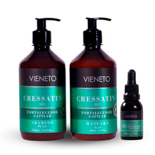 Carregar imagem no visualizador da galeria, Kit Fortalecedor Crescimento Anti-Queda Cressatin Bio 500ml e Tônico Capilar