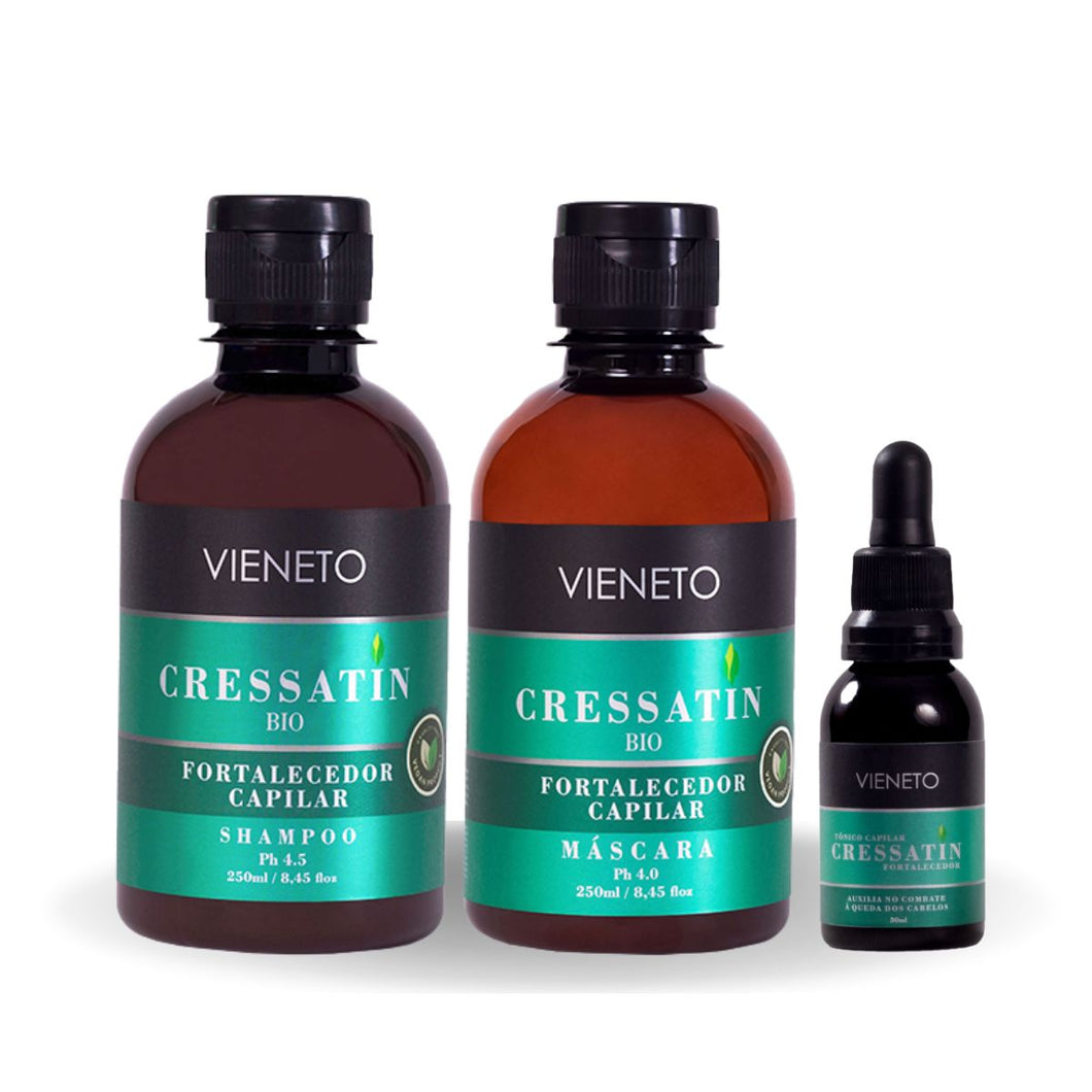 Kit Fortalecedor Crescimento Anti-Queda Cressatin Bio -250ml e Tônico Capilar